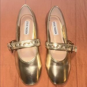 Steve Madden Gold Mary Jane Shoes